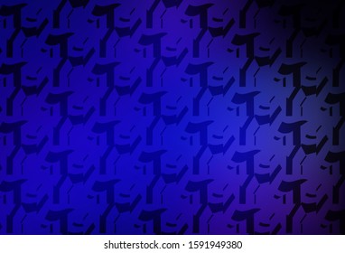 Dark BLUE vector background with wry lines. Geometric illustration in abstract style with gradient.  Colorful wave pattern for your design.