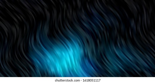 Dark BLUE vector background with wry lines. Abstract illustration with bandy gradient lines. Template for cellphones.