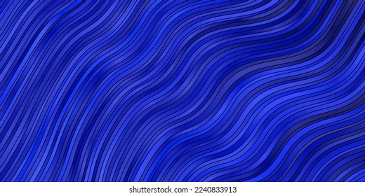 Dark BLUE vector background with wry lines. Colorful illustration, which consists of curves. Best design for your ad, poster, banner.