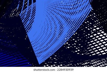 Fondo vector azul oscuro con líneas irregulares. Una brillante ilustración, que consiste en líneas curvas. Una muestra de sus ideas.