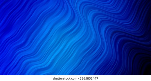 Dunkler BLAU, Vektorhintergrund mit weinen Linien. Farbige Illustration, die aus Kurven besteht. Muster für Broschüren, Prospekte.