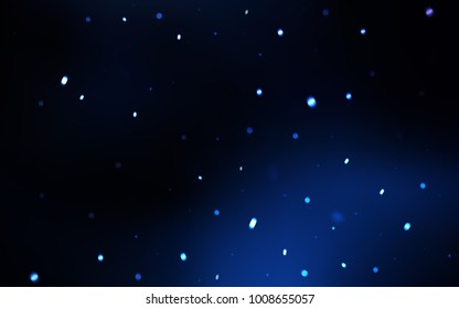 Dark BLUE vector background with xmas snowflakes. Blurred decorative design in xmas style with snow. The pattern can be used for new year ad, booklets.