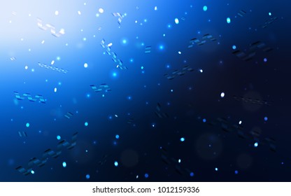 Dark BLUE vector background with xmas confetti. Confetti on blurred abstract background with colorful gradient. New design for ad, poster, banner of your Party.