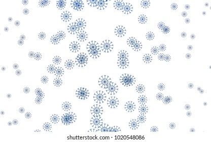 Dark BLUE vector background with xmas snowflakes. Blurred decorative design in xmas style with snow. The pattern can be used for new year ad, booklets.