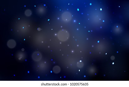 Dark BLUE vector background with xmas snowflakes. Glitter abstract illustration with crystals of ice. New year design for your ad, poster, banner.