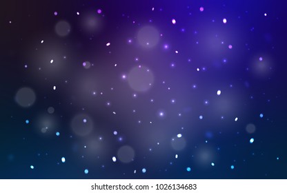 Dark BLUE vector background with xmas snowflakes. Glitter abstract illustration with crystals of ice. The template can be used as a new year background.