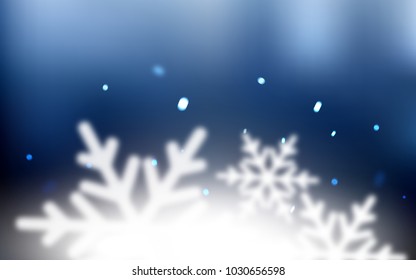 Dark BLUE vector background with xmas snowflakes. Modern geometrical abstract illustration with crystals of ice. New year design for your business advert.