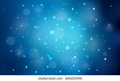Dark BLUE vector background with xmas snowflakes. Shining colored illustration with snow in christmas style. New year design for your ad, poster, banner.
