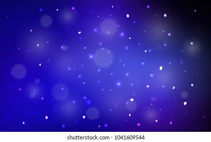 Dark BLUE vector background with xmas snowflakes. Glitter abstract illustration with crystals of ice. The template can be used as a new year background.