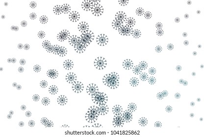 Dark BLUE vector background with xmas snowflakes. Snow on blurred abstract background with gradient. New year design for your business advert.