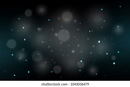 Dark BLUE vector background with xmas snowflakes. Blurred decorative design in xmas style with snow. The pattern can be used for year new  websites.