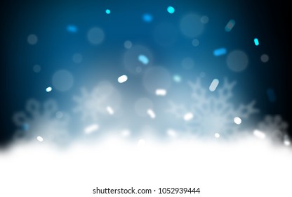 Dark BLUE vector background with xmas snowflakes. Glitter abstract illustration with crystals of ice. The pattern can be used for new year ad, booklets.