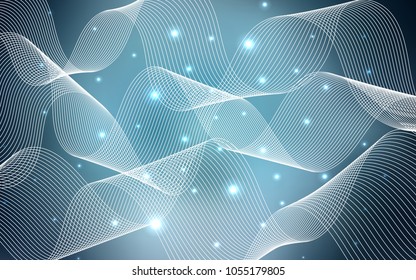 Dark BLUE vector background with xmas confetti. Glitter abstract illustration with colorful confetti, ribbons. The template can be used as a background for postcards.