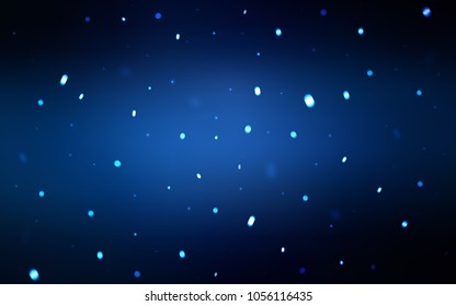 Dark BLUE vector background with xmas snowflakes. Glitter abstract illustration with crystals of ice. New year design for your ad, poster, banner.