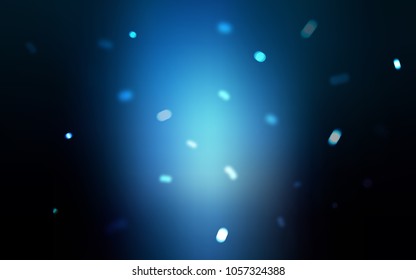 Dark BLUE vector background with xmas snowflakes. Shining colored illustration with snow in christmas style. New year design for your ad, poster, banner.