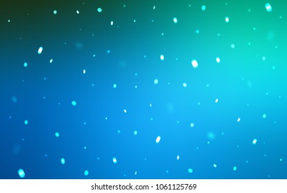 Dark BLUE vector background with xmas snowflakes. Glitter abstract illustration with crystals of ice. The pattern can be used for new year leaflets.