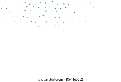 Dark BLUE vector background with xmas snowflakes. Blurred decorative design in xmas style with snow. New year design for your ad, poster, banner.