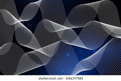 Dark BLUE vector background with xmas confetti. Confetti on blurred abstract background with colorful gradient. The pattern can be used for new year ad, booklets.