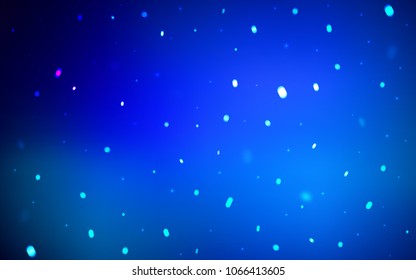 Dark BLUE vector background with xmas snowflakes. Blurred decorative design in xmas style with snow. New year design for your ad, poster, banner.
