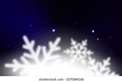 Dark BLUE vector background with xmas snowflakes. Modern geometrical abstract illustration with crystals of ice. New year design for your ad, poster, banner.