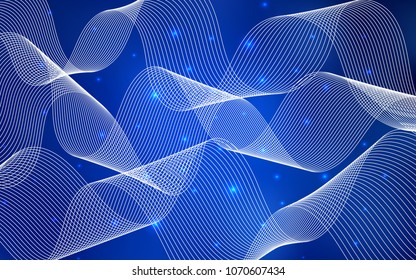Dark BLUE vector background with xmas confetti. Blurred decorative design in anniversary style with confetti. The pattern can be used for birthday gifts, congratulations.