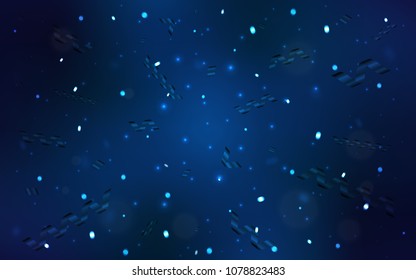 Dark BLUE vector background with xmas confetti. Confetti on blurred abstract background with colorful gradient. New design for ad, poster, banner of your Party.