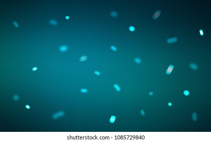 Dark BLUE vector background with xmas snowflakes. Glitter abstract illustration with crystals of ice. New year design for your ad, poster, banner.