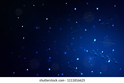 Dark BLUE vector background with xmas confetti. Blurred decorative design in anniversary style with confetti. Beautiful design for your business advert of anniversary.