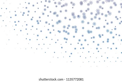 Dark BLUE vector background with xmas snowflakes. Modern geometrical abstract illustration with crystals of ice. The template can be used as a new year background.