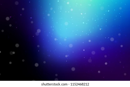 Dark BLUE vector background with xmas snowflakes. Modern geometrical abstract illustration with crystals of ice. The pattern can be used for new year ad, booklets.