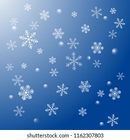 Dark BLUE vector background with xmas snowflakes. Modern geometrical abstract illustration with crystals of ice. The pattern can be used for new year leaflets.