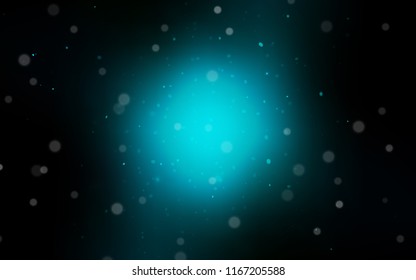 Dark BLUE vector background with xmas snowflakes. Decorative shining illustration with snow on abstract template. New year design for your ad, poster, banner.