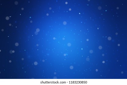 Dark BLUE vector background with xmas snowflakes. Decorative shining illustration with snow on abstract template. The template can be used as a new year background.