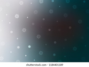Dark BLUE vector background with xmas snowflakes. Glitter abstract illustration with crystals of ice. The pattern can be used for year new  websites.