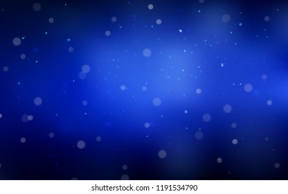 Dark BLUE vector background with xmas snowflakes. Modern geometrical abstract illustration with crystals of ice. The pattern can be used for new year leaflets.