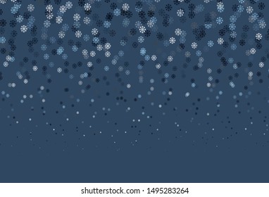 Dark BLUE vector background with xmas snowflakes. Modern geometrical abstract illustration with snowflakes. New year design for business advert.