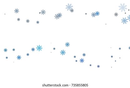 Dark BLUE vector background with xmas snowflakes. Shining colored illustration with snow in christmas style. New year design for your business advert.