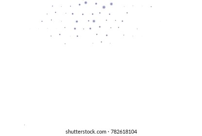 Dark BLUE vector background with xmas snowflakes. Decorative shining illustration with snow on abstract template. The pattern can be used for new year ad, booklets.