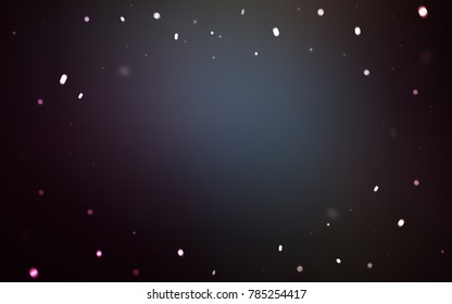 Dark BLUE vector background with xmas snowflakes. Blurred decorative design in xmas style with snow. The pattern can be used for new year leaflets.