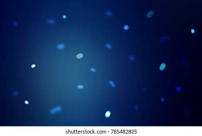 Dark BLUE vector background with xmas snowflakes. Glitter abstract illustration with crystals of ice. New year design for your business advert.