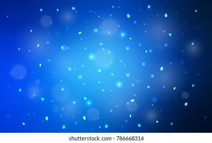 Dark BLUE vector background with xmas snowflakes. Glitter abstract illustration with crystals of ice. The pattern can be used for new year leaflets.