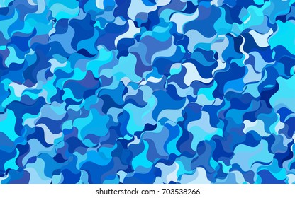 Dark BLUE vector bandy pattern. A sample with blurred shapes. The template can be used as a background for cell phones.