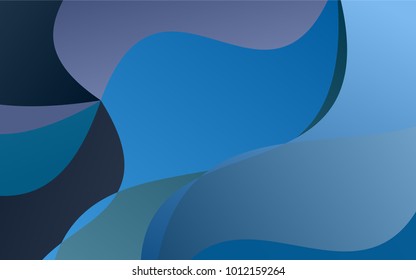 Dark BLUE vector bandy template. Modern geometrical abstract illustration with gradient bandy lines. The completely new template can be used for your brand book.