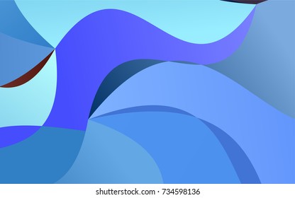 Dark BLUE vector bandy template. Glitter abstract illustration with wry lines. The pattern of blurred lines for your business design.
