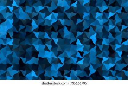 Dark BLUE vector bandy template. Glitter abstract illustration with wry lines. The textured pattern can be used for background.