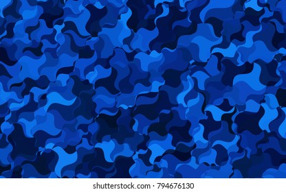 Dark BLUE vector bandy template. Glitter abstract illustration with wry lines. Brand-new design for your business.