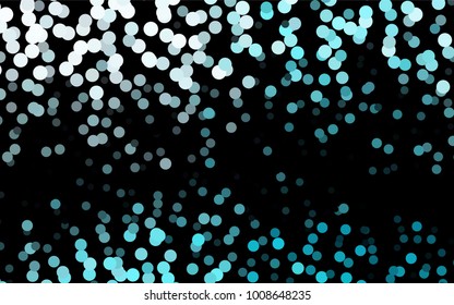 Dark BLUE vector banner with circles, spheres. Abstract spots. Background of Art bubbles in halftone style with colored gradient.