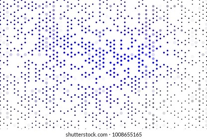 Dark BLUE vector banner with circles, spheres. Abstract spots. Background of Art bubbles in halftone style with colored gradient.