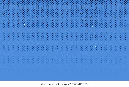 Dark BLUE vector banner with circles, spheres. Abstract spots. Background of Art bubbles in halftone style with colored gradient.