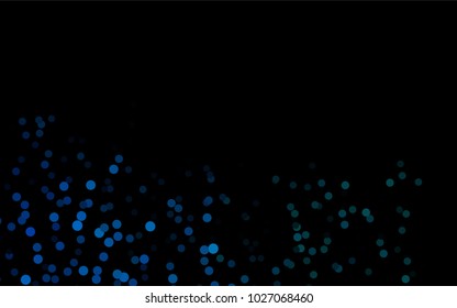 Dark BLUE vector banner with circles, spheres. Abstract spots. Background of Art bubbles in halftone style with colored gradient.